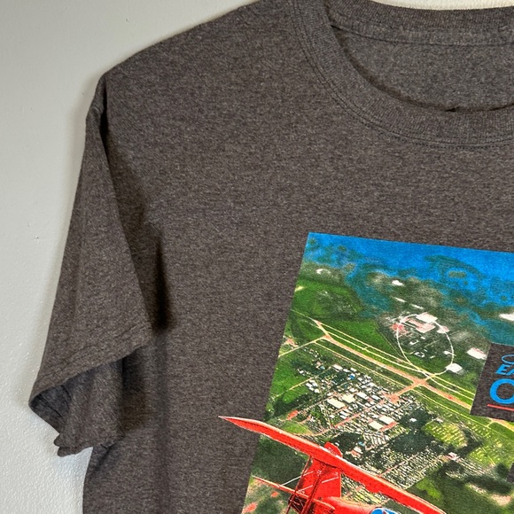 Hanes Gray Graphic Tee OshKosh Air-venture Mens Large - Picture 4 of 9